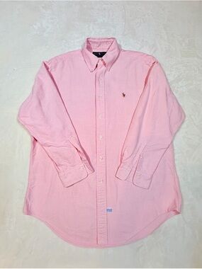 Ralph Lauren Pink Cotton Oxford‎ Button-Down Shirt Long Sleeve Men's Size L